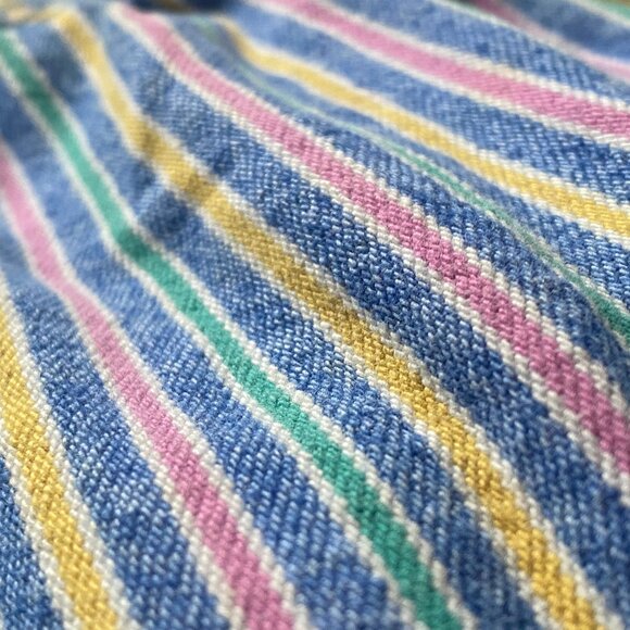 Vintage Lee Jeans Jumper Girls 6X Rainbow Denim Cottagecore Cotton Made in USA - Picture 4 of 5